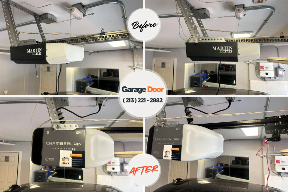 Before and after: garage door repair Loyalhanna, PA